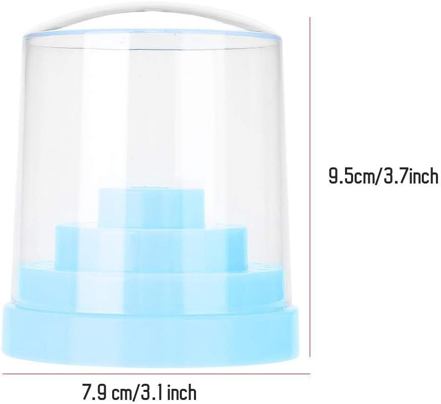 Nail Drill Bit Holder, 48 Holes Stand Display Organizer Box with Plastic Nail Art Accessories(Blue)