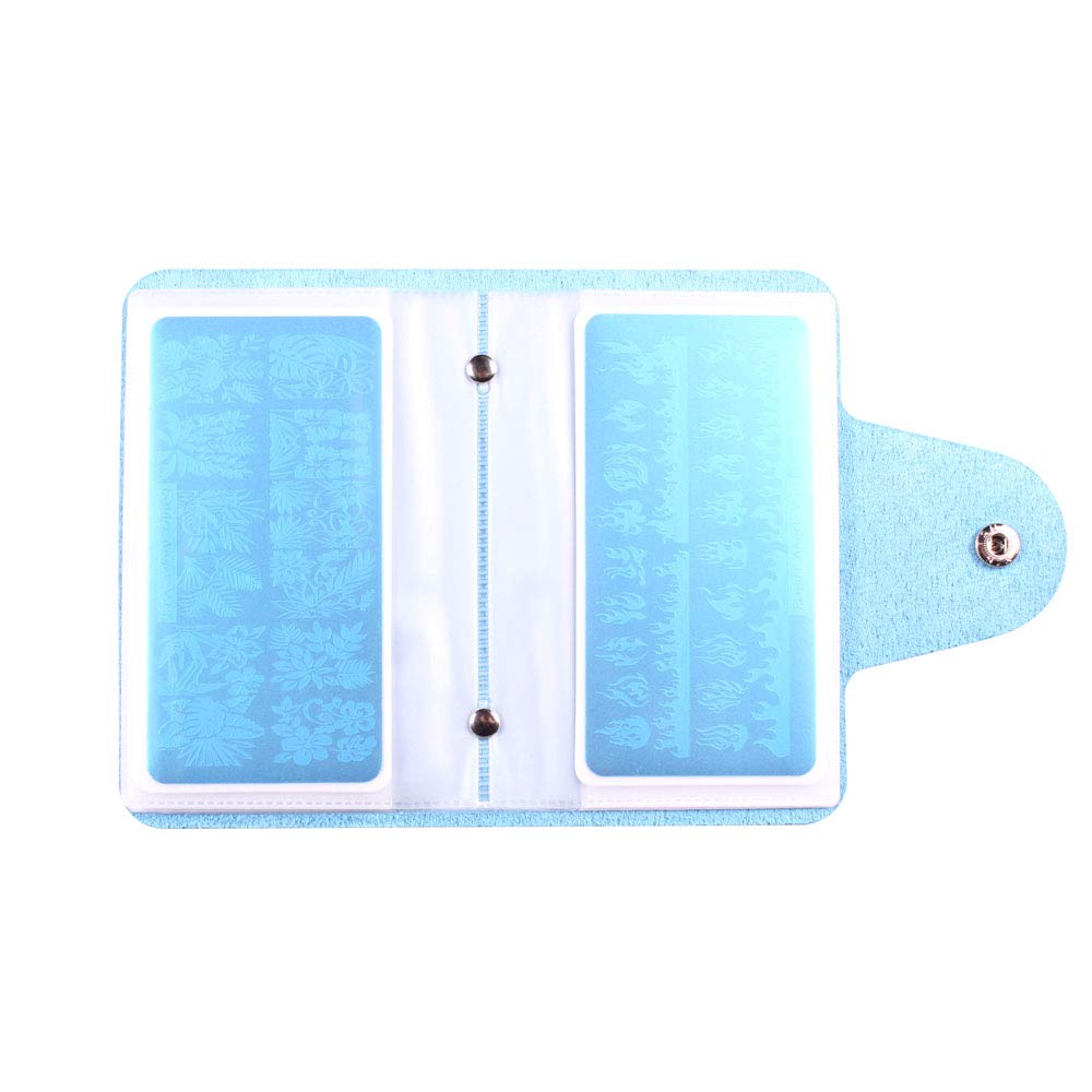 21Pcs Nail Stamp Plate Set 16Pcs Mix Design Stamping nail Art Plate + 2Nail Stamper + 2Scraper+1Pcs Case Nails Art Stamping Plate Scraper Stamper Set Leaves Flowers Nail plate V17-32