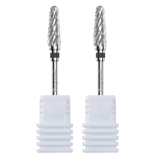 3/32" 2PCS Clean Cone Bits Extra Coarse Grit Carbide Cuticle Cleaner Bit for Electric Nail Drills – Professional Manicure Tool for Nail Salons and Home Use (XC Grit. Silver)