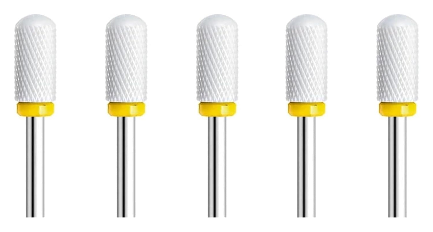 WWJN 5Pc Ceramic Nail Art Drill Bits Rotary Cutter Clean Apparatus for Manicure Nail Milling Machine Accessories Removal Nail Gel Tool