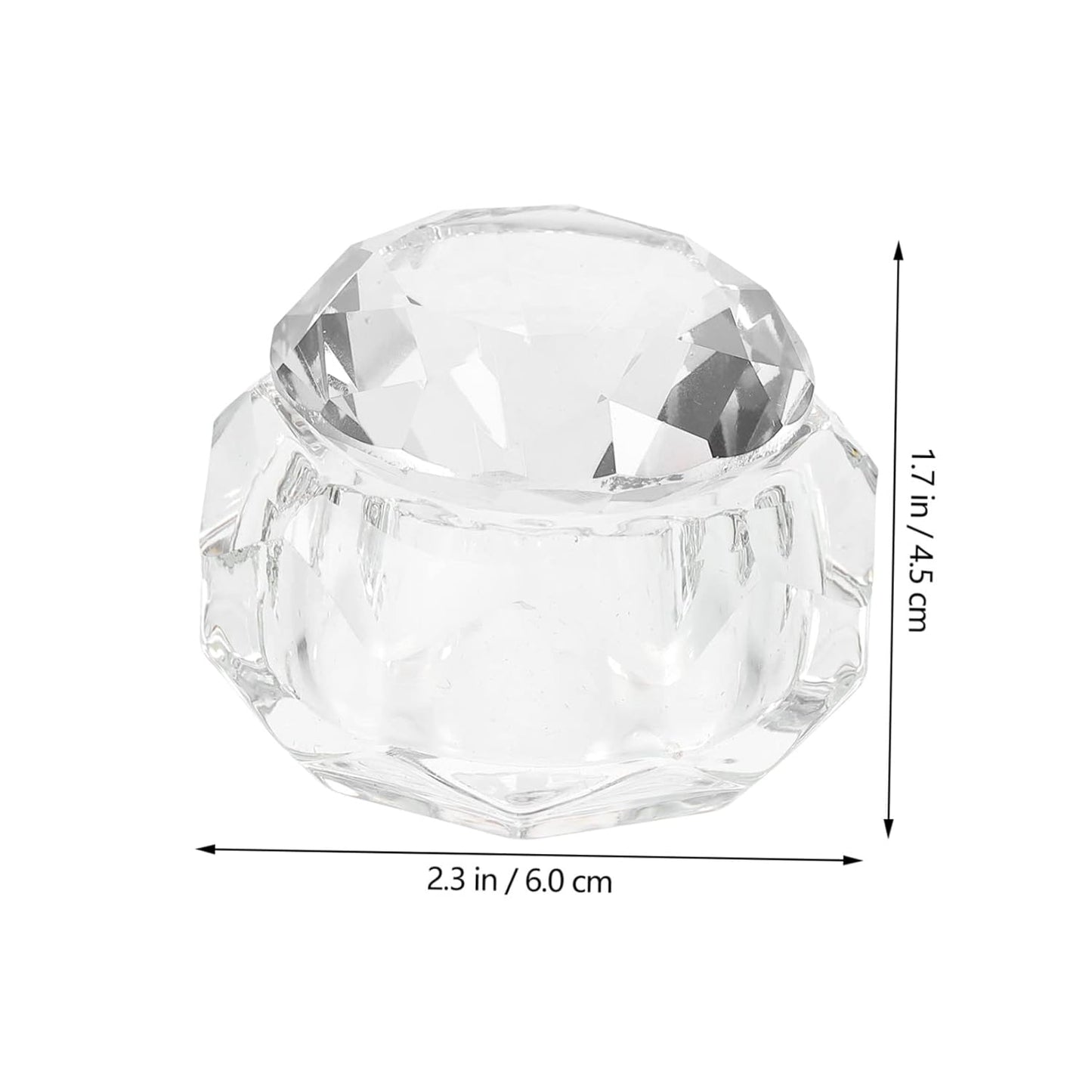 Unique Nail Crystal Glass Cup Nail Art Tool with Lid Manicure Bowl Soaking Bowl Gel Soak off