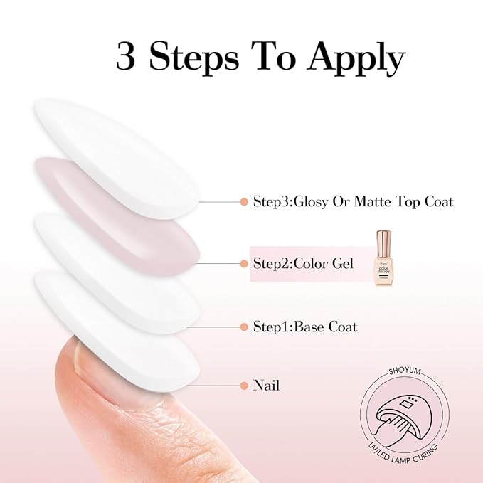 Jelly Nude Pink Gel Nail Polish, 15ml Sheer Clear Light Purple, Translucent Milky Color, High Gloss Soak Off U V Gel Nail French Nail Manicure Salon DIY X11