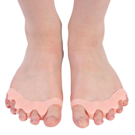 2 Pcs Toe Separators for Women & Men - Silicone Children Newborn Adult Toe Spacers for Overlapping Toes, Bunions, Hammer Toe, Toe Straightener for Foot Pain Relief ([5-11 years old] Skin)