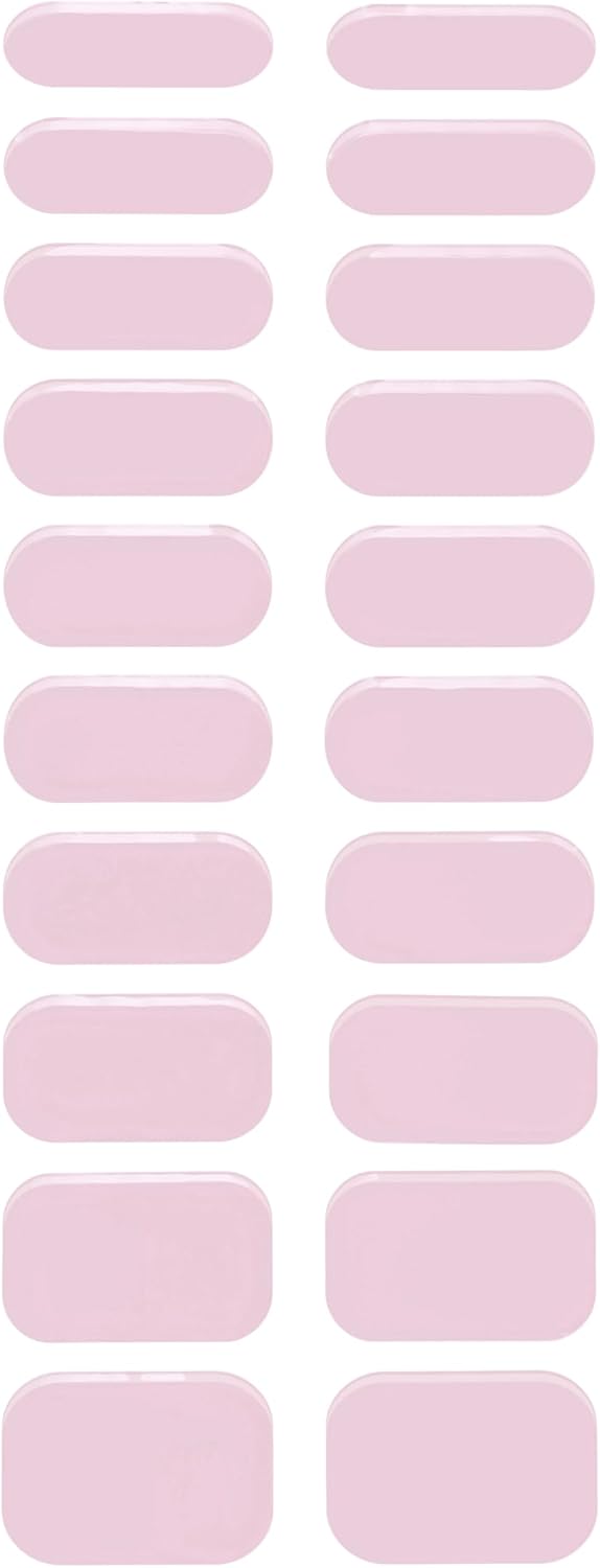 Gel Nail Strips 20 Pcs Wraps - Nude Pink, Easy Apply Gel Nail Stickers Long Lasting, Salon-Quality, 2 Prep Pads, 1 File, 1 Wooden Stick, UV Light Required