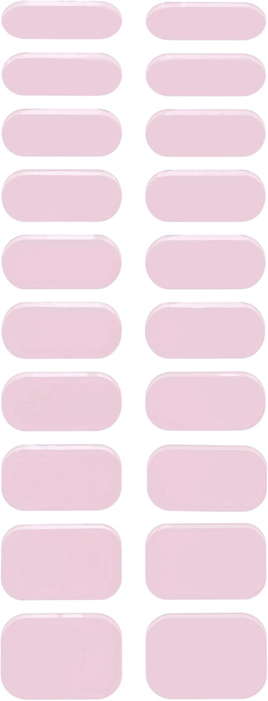 Gel Nail Strips 20 Pcs Wraps - Nude Pink, Easy Apply Gel Nail Stickers Long Lasting, Salon-Quality, 2 Prep Pads, 1 File, 1 Wooden Stick, UV Light Required