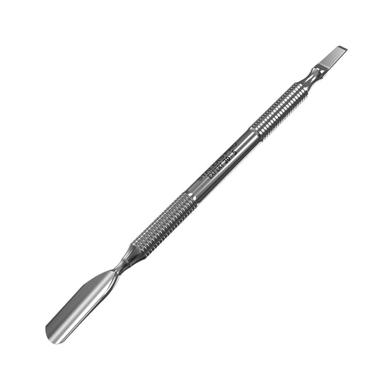Staleks Pro Manicure Pusher Expert 30 Type 5 – Rounded Wide Pusher and Straight Blade – Stainless Steel – Professional Cuticle Tool