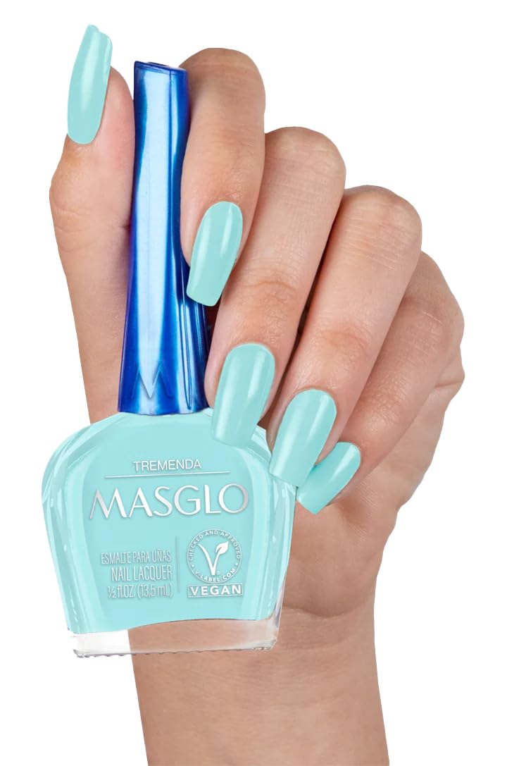 MASGLO Tradicional – Nail Polish 13-Free Formula, Up to 7 Days of Wear, High-Coverage & Glossy Finish, Vegan – (0.5 oz)