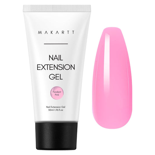 Makartt Poly Nail Gel-50ML Trendy Fondant Pink Color, Strong Builder for Extension Overlay Strengthener 3D Diy, Multifunctional, Long-lasting for Nails Manicures Home Salon