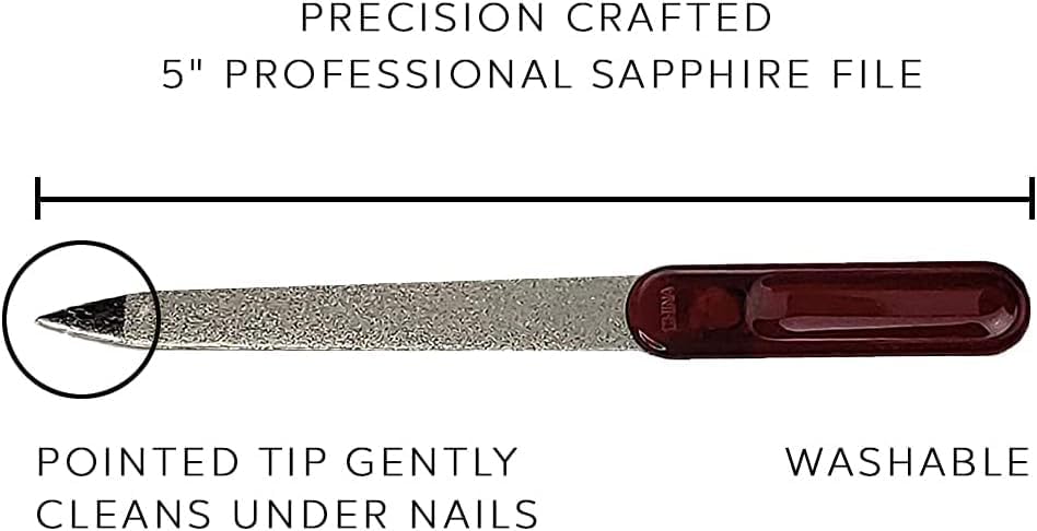 La Cross 5" Professional Sapphire Nail File – Dual Grit 1000/12000 – Perfect for Shaping & Polishing – Durable & Gentle on Nails – Salon Quality for Home Use