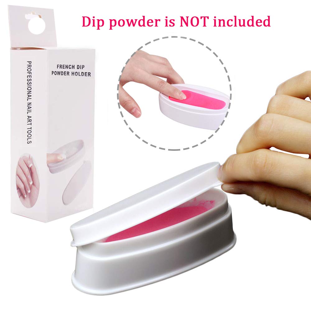 EBANKU Dip Powder Tray, French Nail Dip Tray Nail Dipping Powder Container Tray with Dip Powder Brush