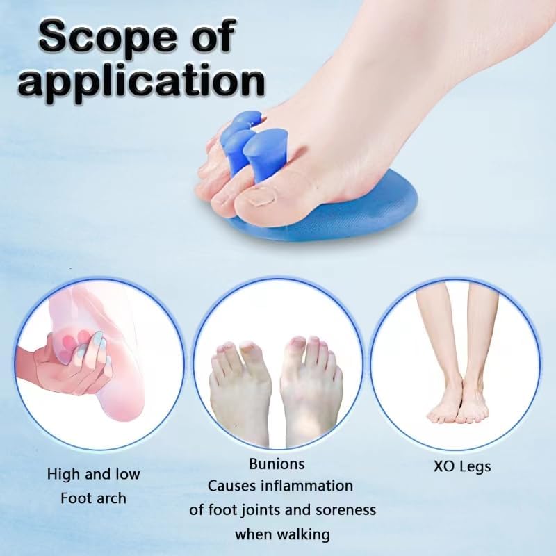 Toe Separators for Overlapping Toes Women,Blue Calf Trainer Toe Separators for Women,Multifunctional Bunion Corrector Thin Leg Exerciser,Suitable for Having Plantar Fasciitis,Bunions,Other Foot Pain