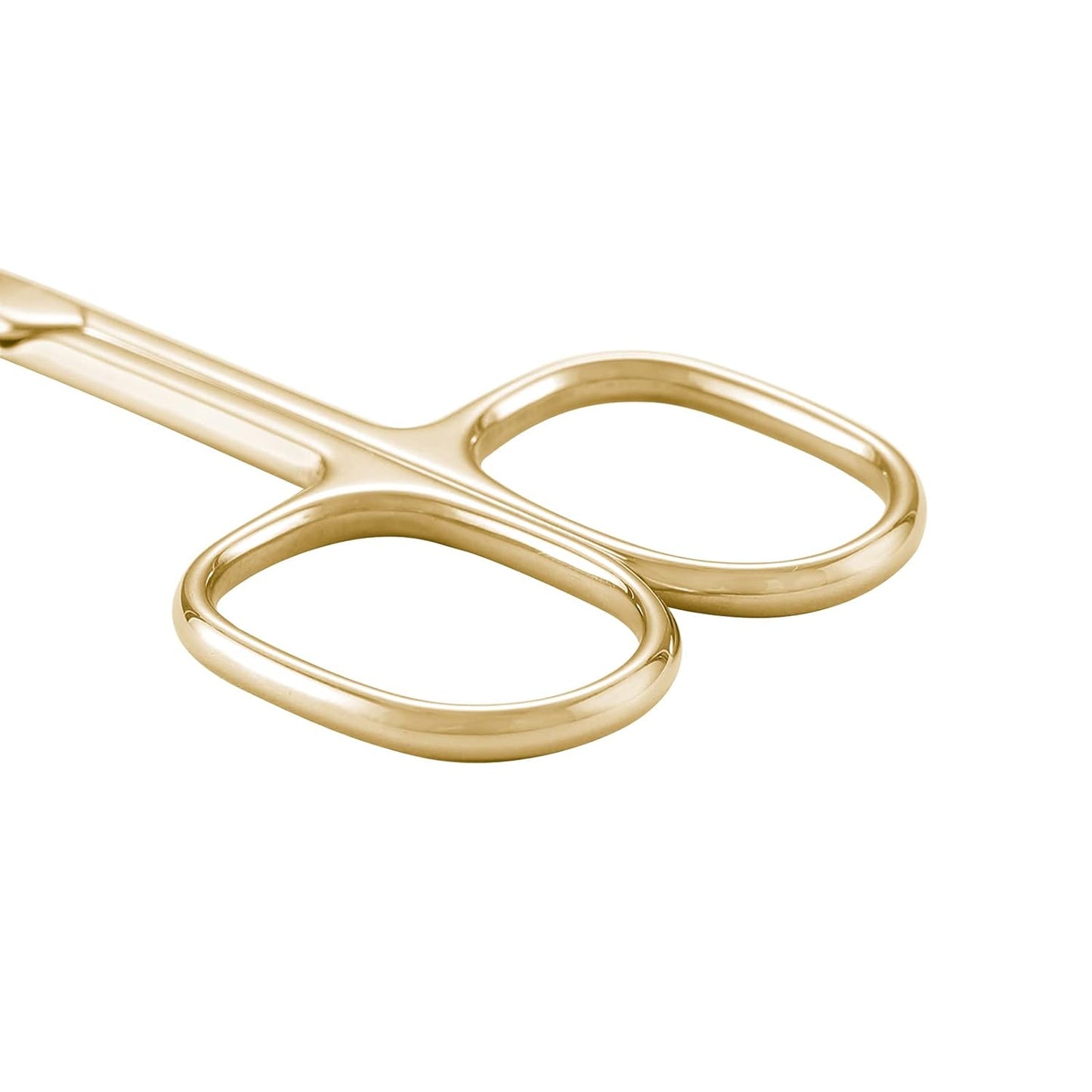 LIVINGO Stainless Steel Cuticle Nail Scissors, Premium Sharp Curved Blade Multi-purpose Sharp Cuticle Eyebrows Manicure Pedicure Beauty Grooming Scissors with Case, 3.5" Gold