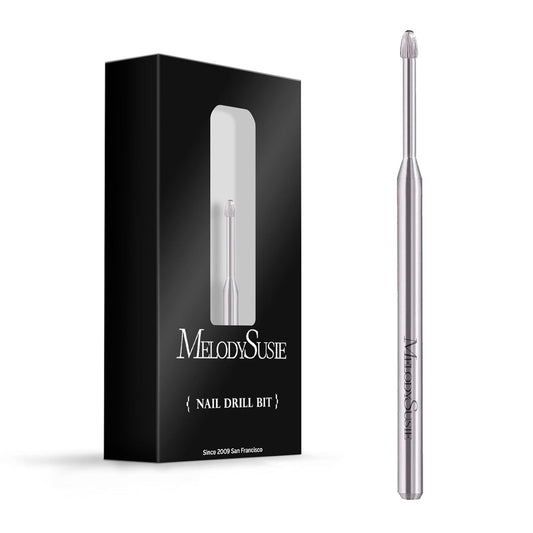 MelodySusie Cuticle Clean Nail Drill Bit 3/32'', Professional Safety Carbide Under Nail Cleaner Nail Bit for Cuticle Dead Skin Nail Prepare, Two Way Rotate, Manicure Nail Salon Supply(Silver, Medium)