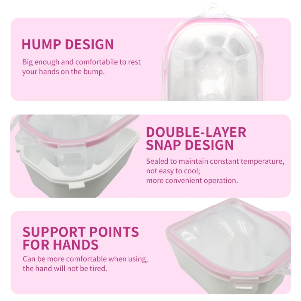 IVON 2pcs Nail Soaking Bowl & 3pcs Cuticle Pusher, Soak Off Gel Polish Remover Manicure Bowl and Rubble Tip Cuticle Pusher