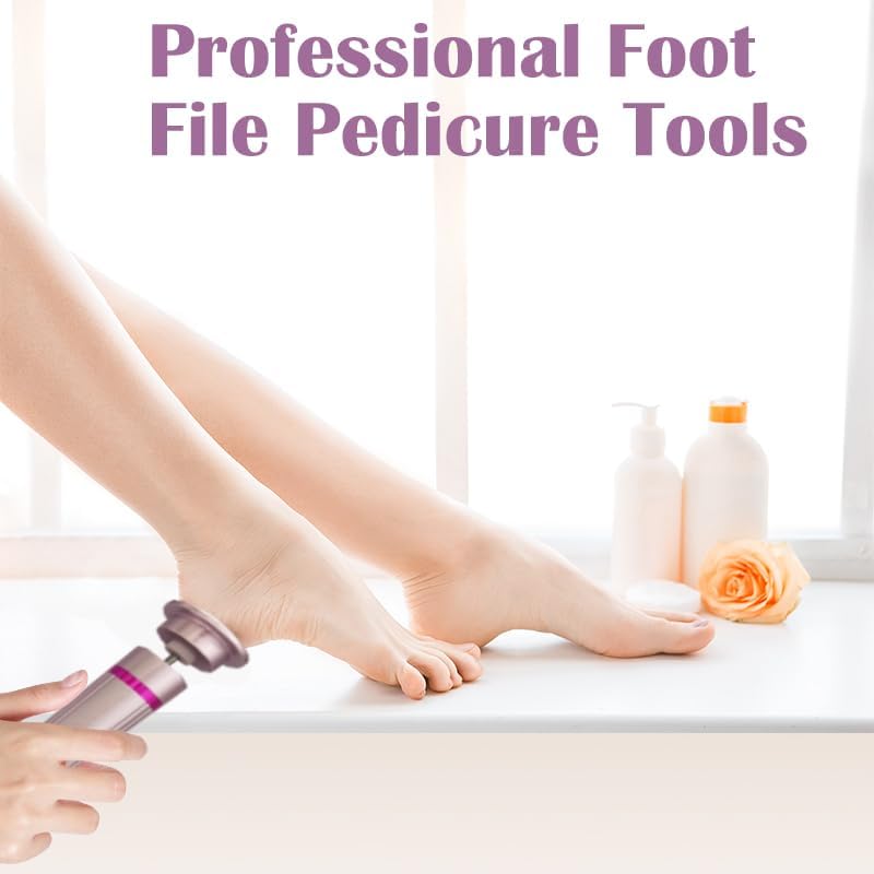 Ideal Swan 2 in 1 Electric Feet Callus Remover, 9 Adjustable Speed Foot File with Sandpaper Discs & Grinding Heads, Electric Foot Callus Remover Cutin Dead Skin calluses for Men Women(Pink)
