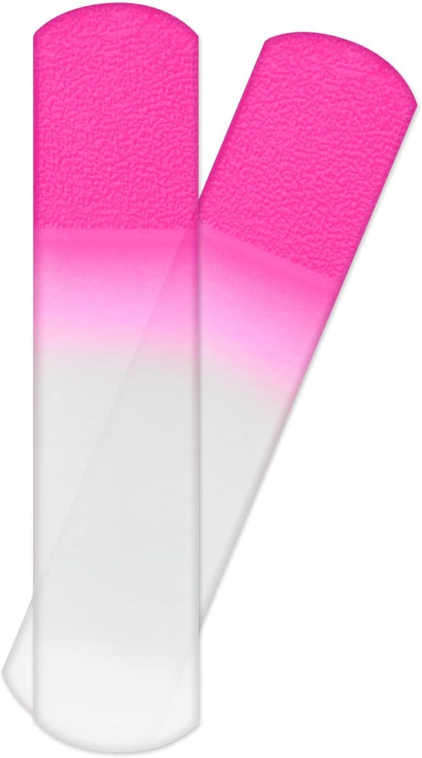 SIUSIO 2Pcs Pink Glass Foot File Pedicure Rasp Dead Skin Remover Calluses Corn Coarse Hard Skin Remover Professional Pedicure Tools Smooth Foots Care Tool for Soft Feet Premium Foot Scrubber
