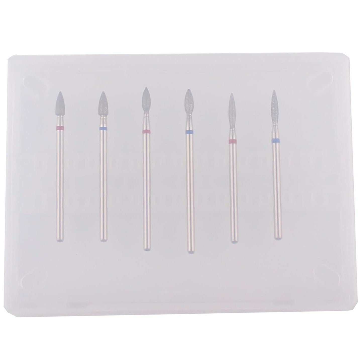 MZCMSL 6pcs Flame Shape Diamond Cuticle Nail Drill Bit, Pro Manicure Drill Bit for Nail Prep, 3/32 Shank efile Bit
