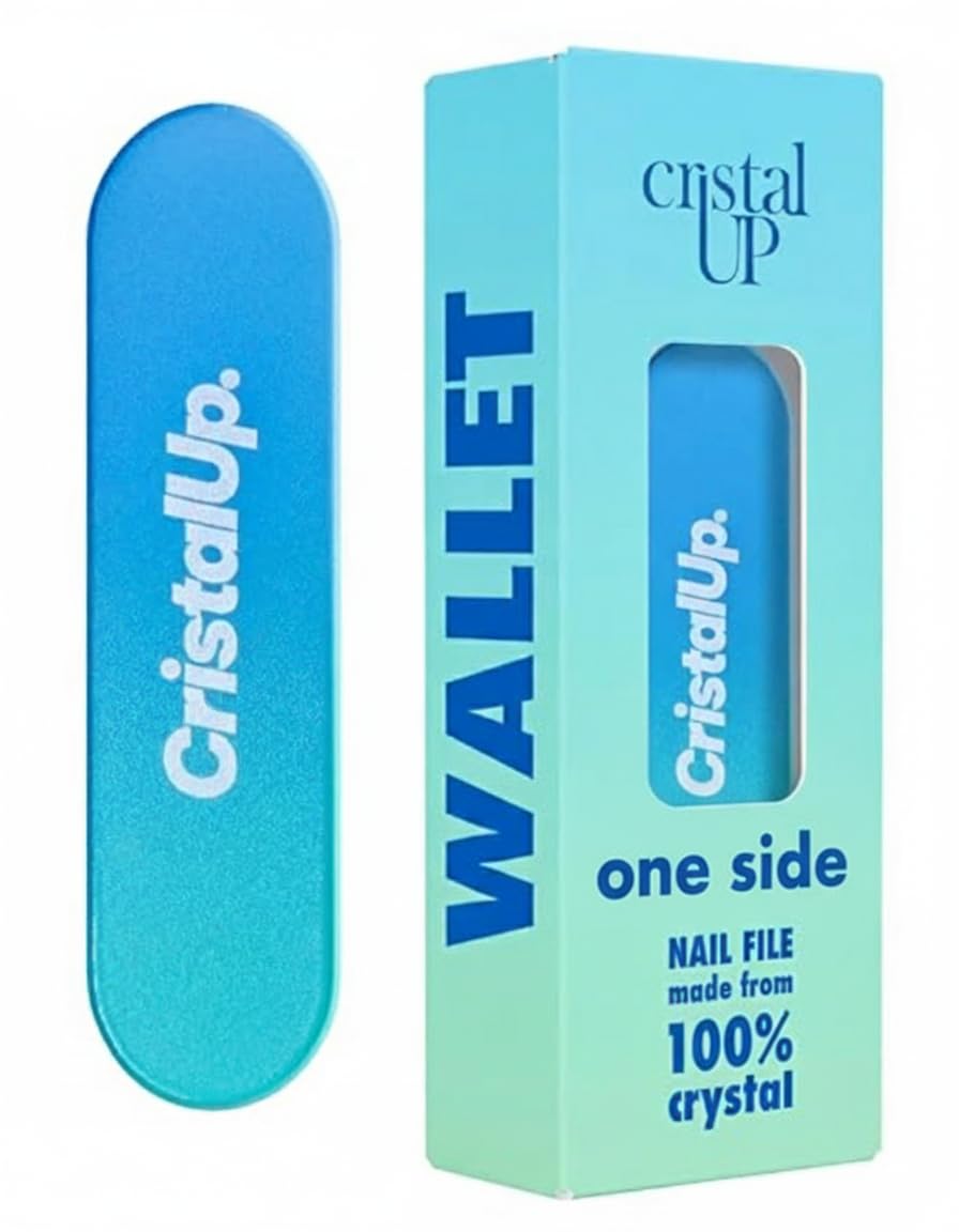 Crystal Nail File 1.6 in, Mini Glass File Ideal for Wallet, Durable, Gentle on Nails, Perfect for Travel, Home, Office and On the Go, Compact for Quick Touch Ups