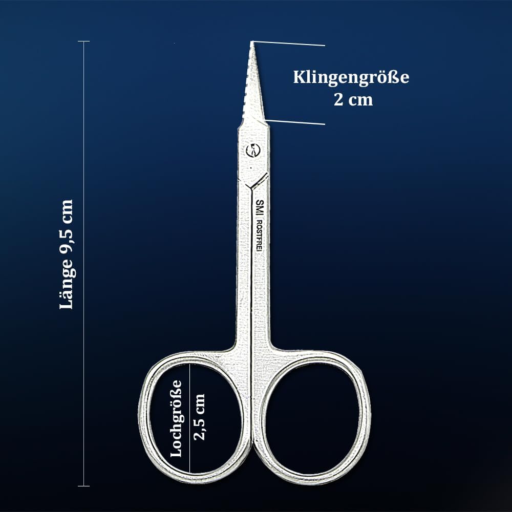 SMI Cuticle Scissors with Travel Case Cuticle Trimmer Small Scissors High Carbon Steel Curved Scissors for Eyelashes and Eyebrows