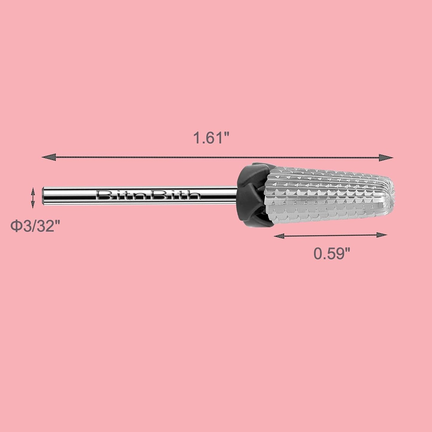 5 in 1 Nail Drill Bits, 3/32”Professional Carbide Drill Bits for Nails Multifunction Bit, Fast Remove Acrylic Hard Gel Cuticle Nail Efile Bit Manicure Pedicure,Two Way Rotate,XC