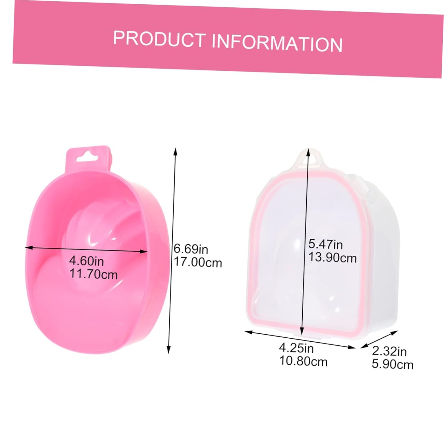 2pcs Nail Soaking Bowls for Manicure Spa Nail Art Tool for Soaking for Home Diy and Professional Use Comfortable Care