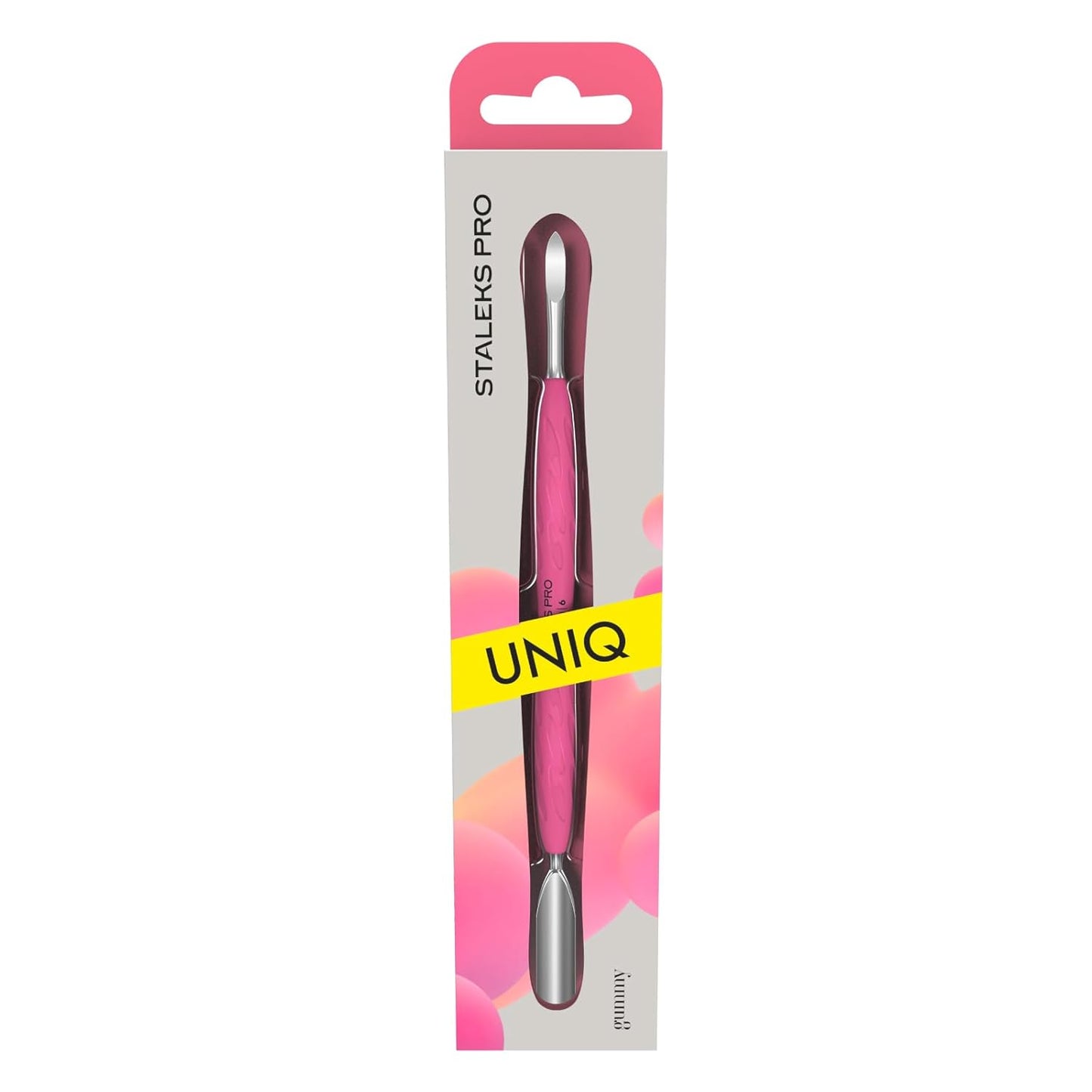 Staleks Pro Manicure Pusher UNIQ 10 Type 6 – Silicone Handle – Wide Rounded Pusher & Nail Cleaner
