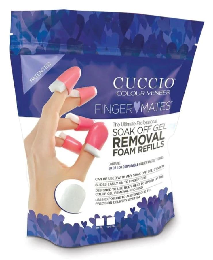 Cuccio Finger Mates Soak-Off Gel Removal System – Reusable Non-Woven Pads for Easy Gel Polish Removal – 10 Count
