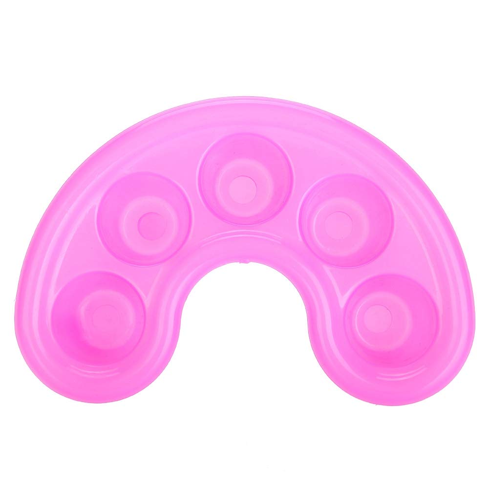 Nail Soaking Bowl, 5Pcs Five Holes Nail Art Tips Hand Soak Bowl Tray Soak Off Bowl Manicure Bowl Treatment Remover Manicure Soaking Tool for Nail Soak Off Nail Polishing, Rose Red