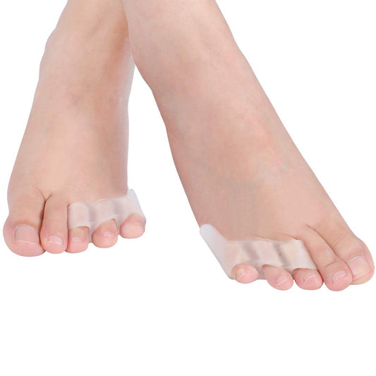Toe Separators, 2 Pairs Toe Separator Toe Separator Feet Gel Protect Toes Separator Fingers Foot Silicone Protective Cover Protector toe separators for overlapping toes to Their Original Shape