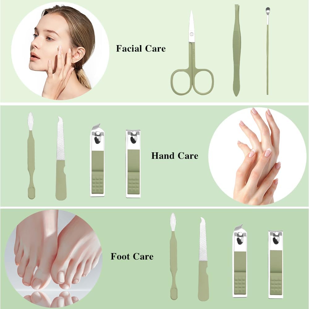 Manicure Set,Nail Fingernail Clippers Set,Halloween Boo Basket Stuffer Thanksgiving Christmas Gifts,Gifts for Men,Travel Nail Care Grooming Kit,Manicure and Pedicure Tools Kit,Stocking Stuffers