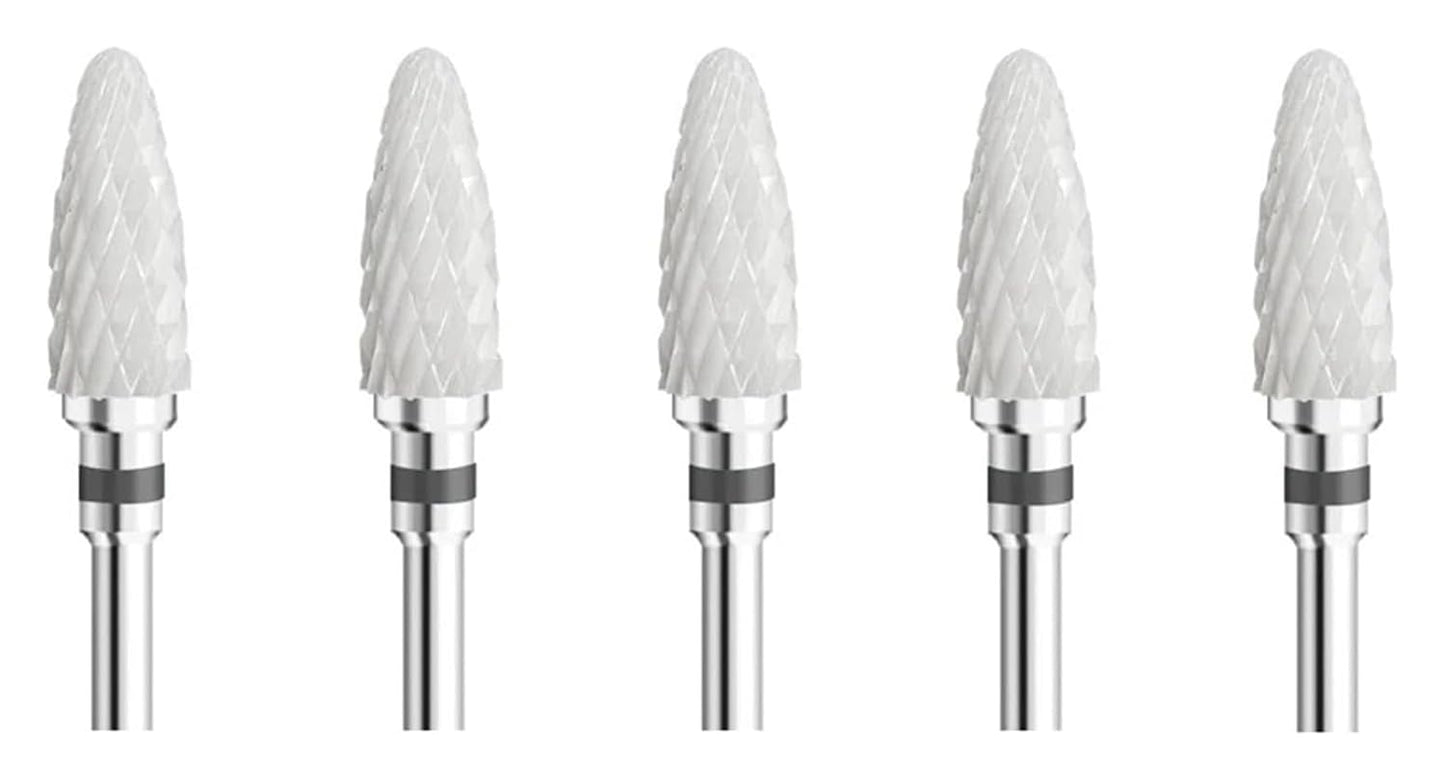 WWJN 5Pc Ceramic Nail Art Drill Bits Rotary Cutter Clean Apparatus for Manicure Nail Milling Machine Accessories Removal Nail Gel Tool