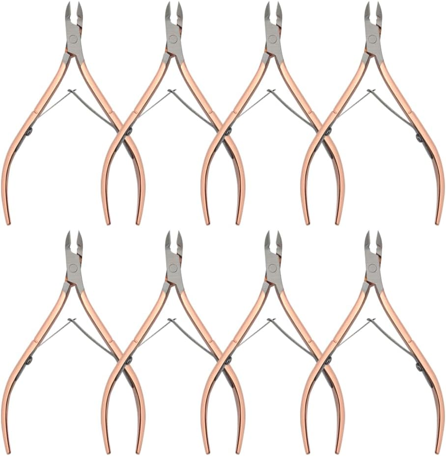 8Pieces Cuticle Trimmer Cuticle Nipper Cuticle Remover Cuticle Cutter Stainless Steel Cuticle Cutter Clipper Nail Tools for Fingernails and Toenails (Rose)