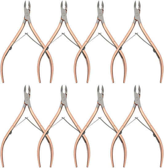 8Pieces Cuticle Trimmer Cuticle Nipper Cuticle Remover Cuticle Cutter Stainless Steel Cuticle Cutter Clipper Nail Tools for Fingernails and Toenails (Rose)