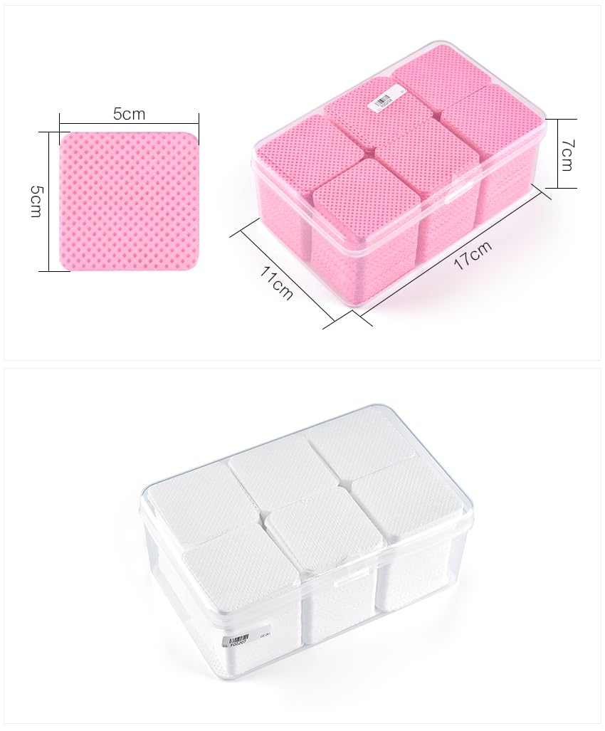 1050 PCS Lint Free Nail Cleaning Wipes to Remove Gel Nail Polish & Other Excess Liquid Disposable Nail Cleaning Wipes (White)