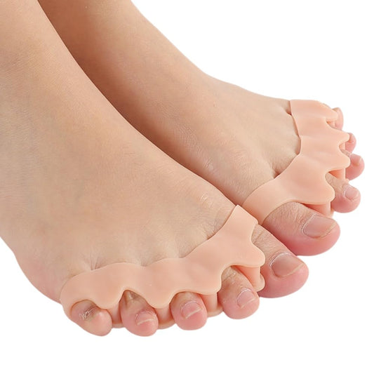 2 Pcs Toe Separators for Women & Men - Silicone Children Newborn Adult Toe Spacers for Overlapping Toes, Bunions, Hammer Toe, Toe Straightener for Foot Pain Relief ([12 years old - adult] Skin)