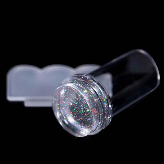 Nail Seal Stamp Silicone Stamper Nail Transfer Print Scraper Plate Transparent Nail Stamper Nail Seal Stamp Manicure Beauty Nail Tool, Nail Art and Polish