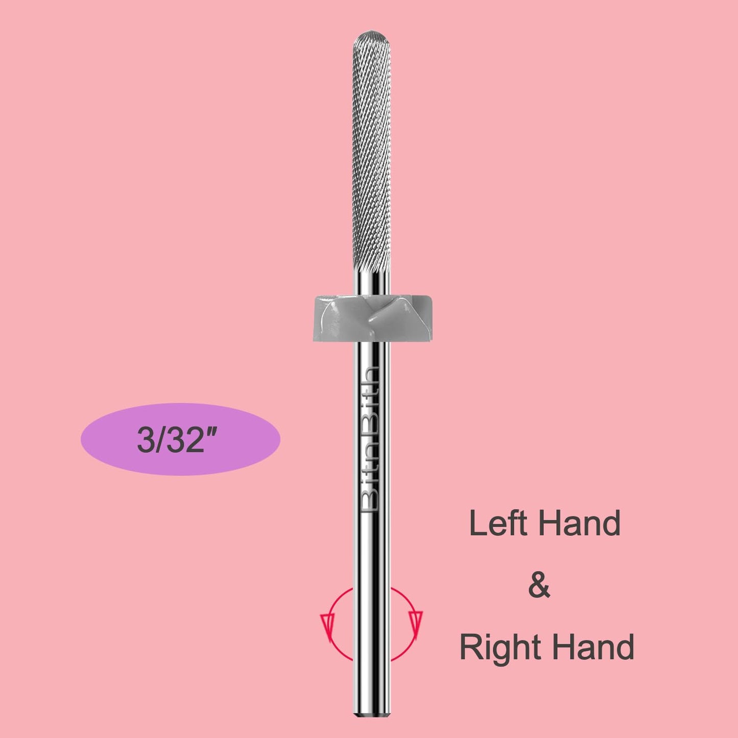 Nail Drill Bit Nature Nail Buffer Drill Bit 3/32",Professional Safety Carbide Nail Prepare Bit for Cuticle Dead Skin Cleaning Nail Bed File 2-Way Rotate for Manicure Home Salon,3XF-Round