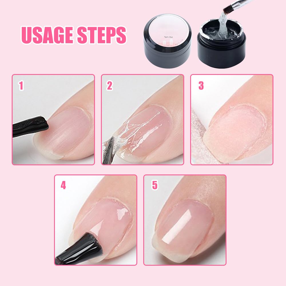 Nail Repair Protection Gel, 2025 Upgraded Nail Repair Gel for Damaged Nails, Instant Cracked Nail Repair Kit for Split Natural Nails, Easy Quick Fix Strengthening Treatment Cuticle Care (2 Pcs)
