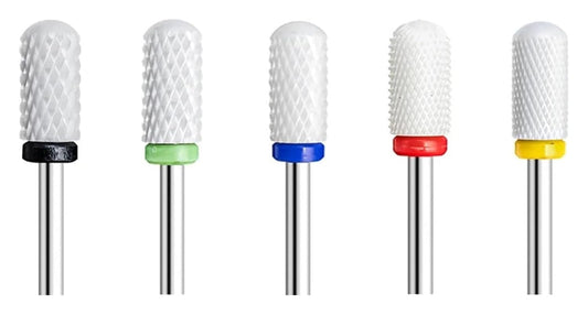 WWJN 5Pc Ceramic Nail Art Drill Bits Rotary Cutter Clean Apparatus for Manicure Nail Milling Machine Accessories Removal Nail Gel Tool