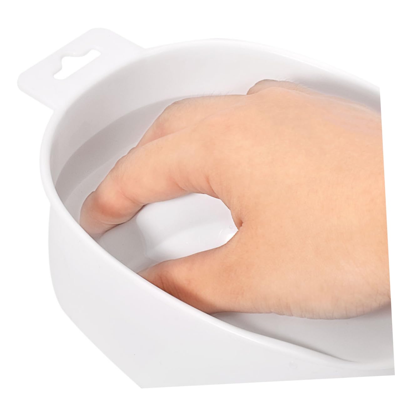 1pc Single-layer Nail Care Bowl Rectangular Soaking Bowl for Nail Art and Cuticle Treatment Manicure Tool White