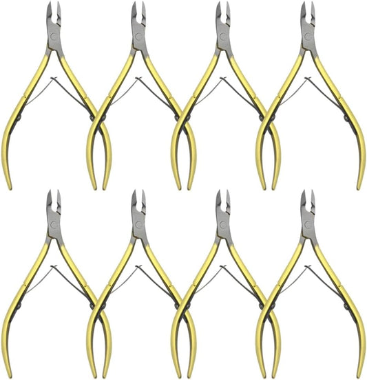 8Pieces Cuticle Trimmer Cuticle Nipper Cuticle Remover Cuticle Cutter Stainless Steel Cuticle Cutter Clipper Nail Tools for Fingernails and Toenails (Gold)