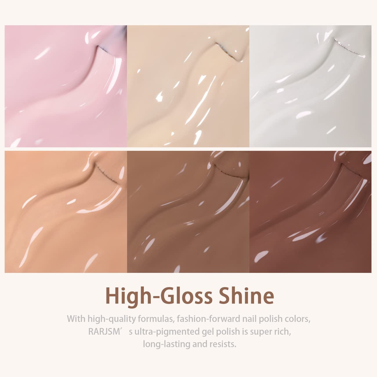 RARJSM Nude Gel Nail Polish Set 6 Colors,Skin Tone Neutral Nail Gel Polish 7.5ml Clear Pink Coffee Brown Beige for Fall Winter Soak Off Nail Art For French Tip Home Manicure DIY Nail Design