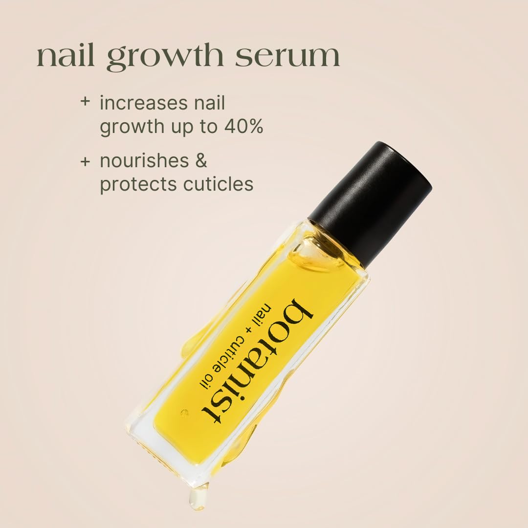 Botanist Nail Rescue Kit | Strengthening Polish + Growth Serum | Grow and Strengthen Nails Damaged from Acrylics, Dip, and Gel Manicures | Non-Toxic, 84% Plant Based, 21-Free & Vegan (Cherry Blossom)
