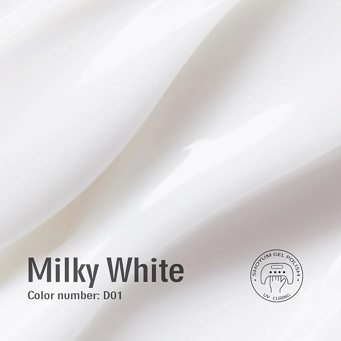 Milky White Gel Nail Polish, 15ml Natural Translucent Jelly Nude Color Soak Off UV Light Cure Gel Polish for Nail Art Salon DIY Manicure at Home