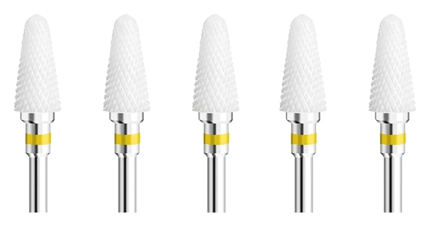 WWJN 5Pc Ceramic Nail Art Drill Bits Rotary Cutter Clean Apparatus for Manicure Nail Milling Machine Accessories Removal Nail Gel Tool