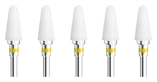 WWJN 5Pc Ceramic Nail Art Drill Bits Rotary Cutter Clean Apparatus for Manicure Nail Milling Machine Accessories Removal Nail Gel Tool