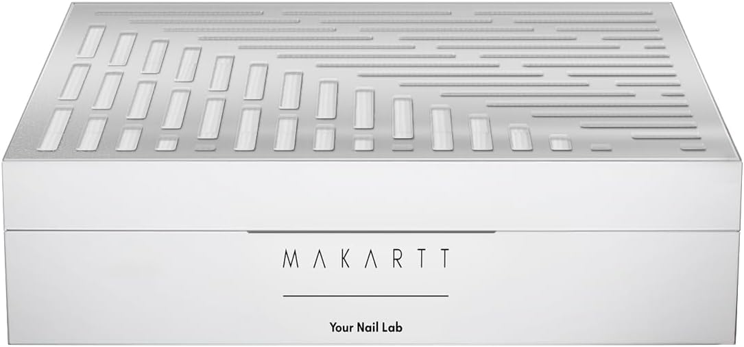 Makartt Nail Dust Collector - Dust Collector Nail Tech Quite SYMPHONEE Dust Extractor Vacuum for Acrylic & Gel Nails Plug-in Ultra Thin Portable with Reusable Filter White