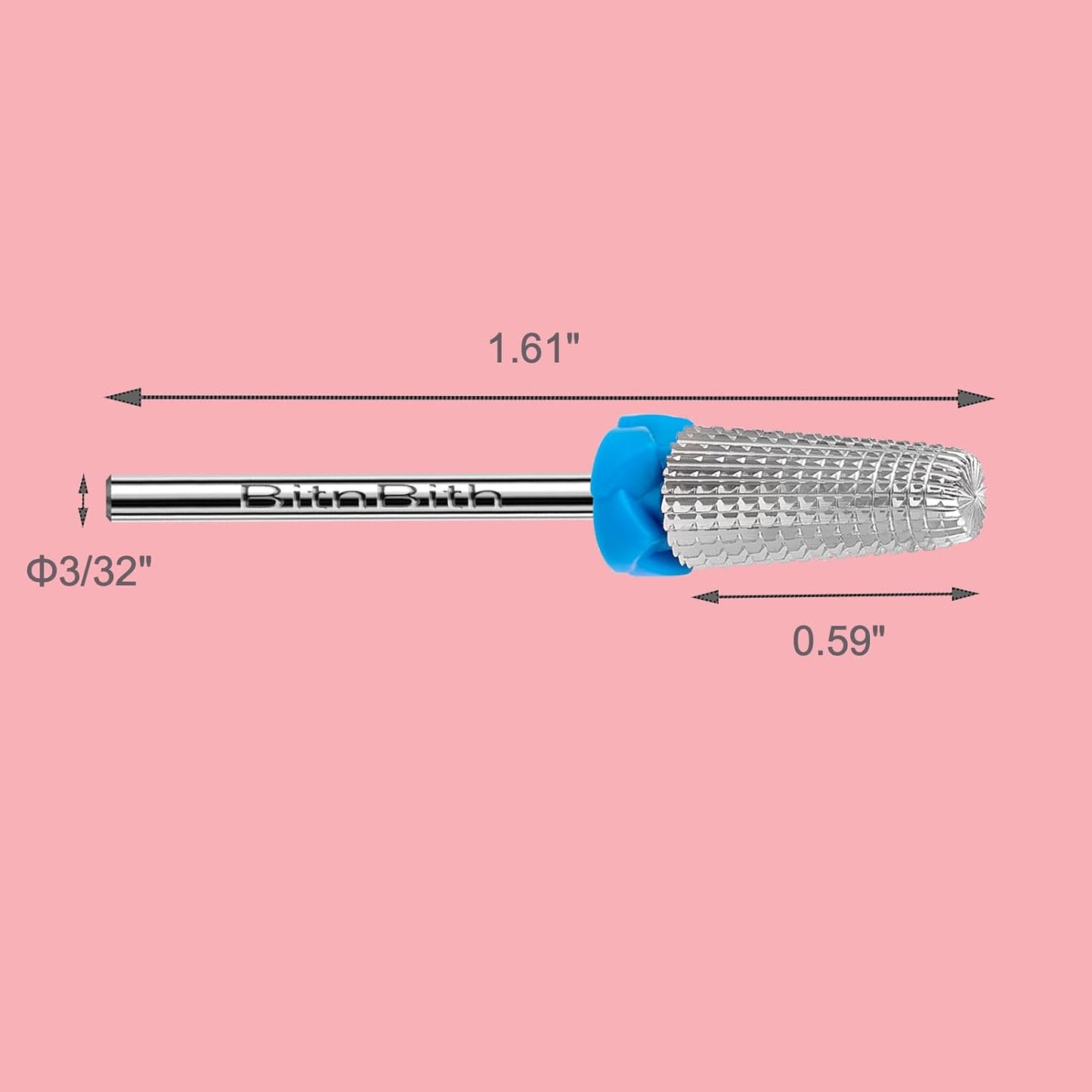 5 in 1 Nail Drill Bits, 3/32”Professional Carbide Drill Bits for Nails Multifunction Bit, Fast Remove Acrylic Hard Gel Cuticle Nail Efile Bit Manicure Pedicure,Two Way Rotate,Medium