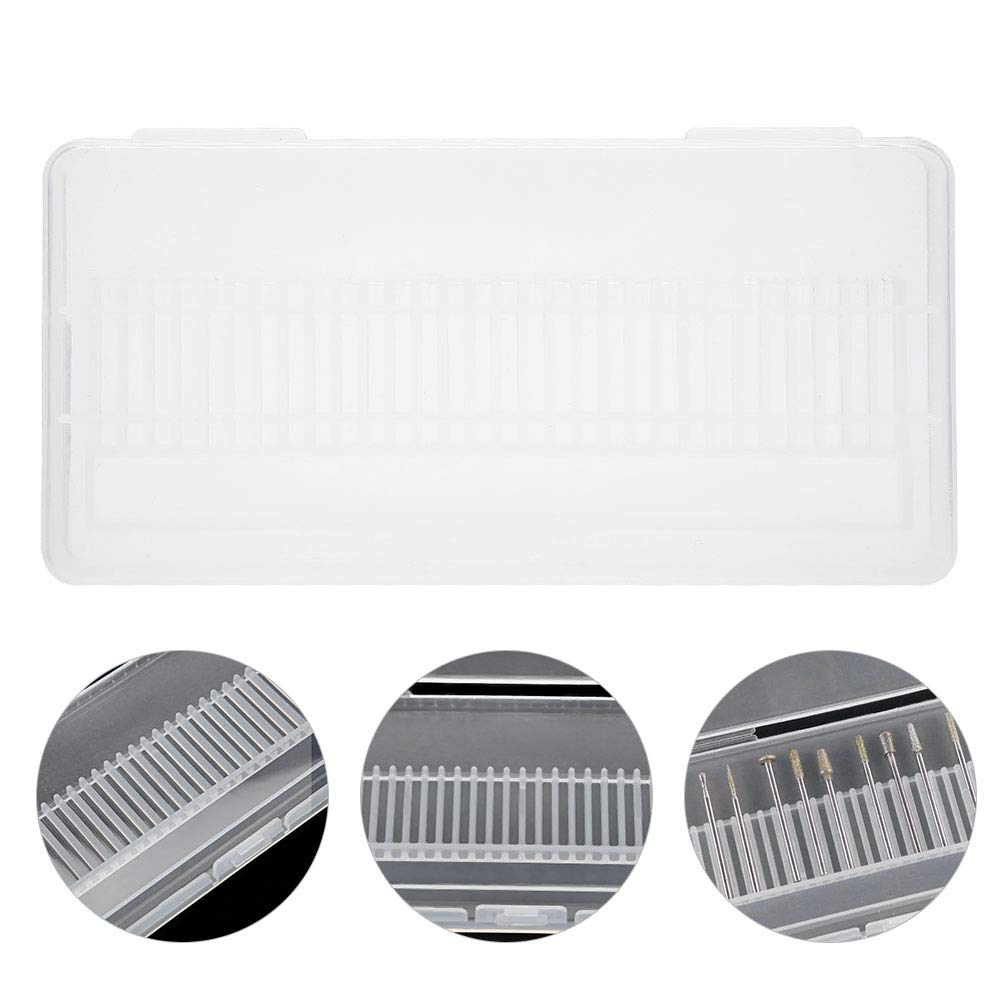 ZJchao Nail Drill Bits Container, 30 Holes Empty Nail Grinding Organizer Case Nail Art Polishing Storage Box Manicure Drill Bits Container Holder Display Case Manicure Tool for Home Nail Salon Use