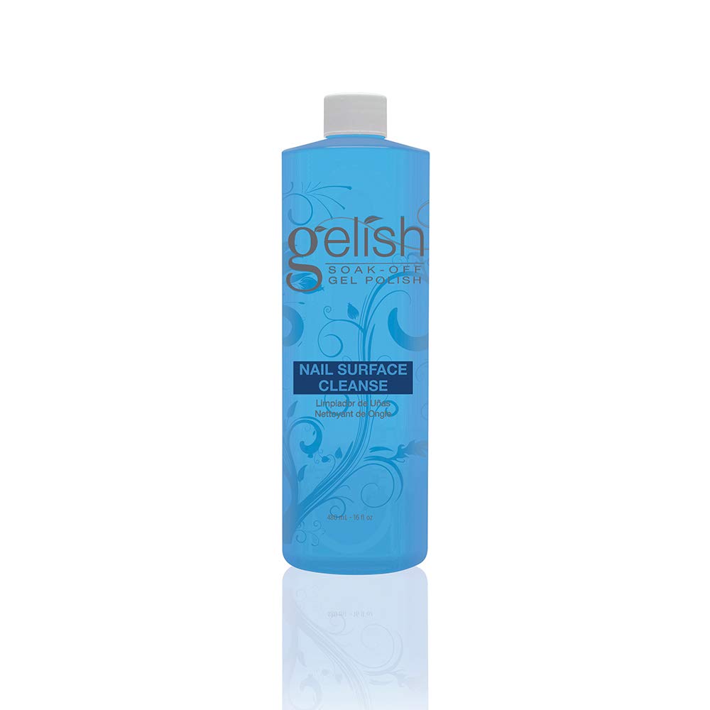 Gelish Nail Surface Cleanse – Gel Top Coat Nail Cleaner, Removes Tacky Residue, High-Shine Finish, Skin-Safe Formula, Smooth & Glossy Results for Perfect Manicure (16 Fl Oz, Nail Surface Cleanse)